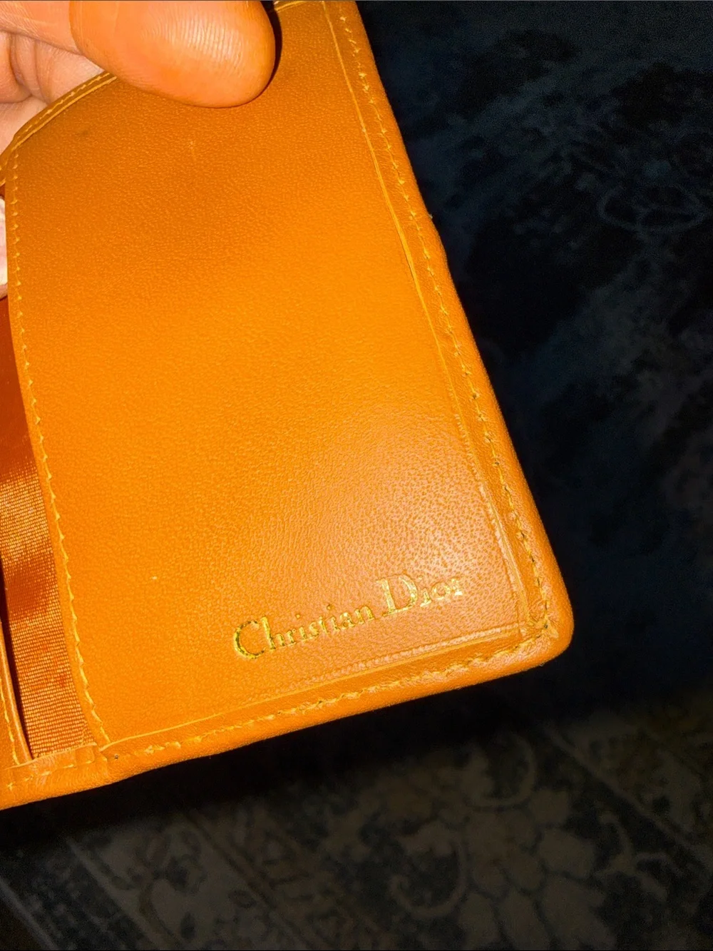 Christian Dior Black Card & Key Holder with Tan Trim